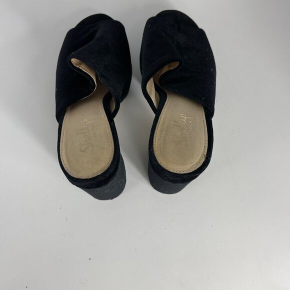 Shellys London “Dalia” Black Velvet Chunky Heel Sandals – Women’s Size 38 - Picture 8 of 9